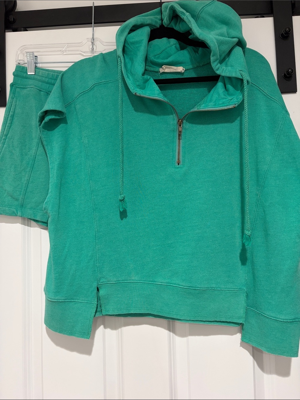 La Biz Zippered Hoodie with Matching Shorts Set